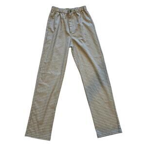 Brandy Melville Green Plaid Tilden Pants High Waisted Straight Leg Trousers XS/S